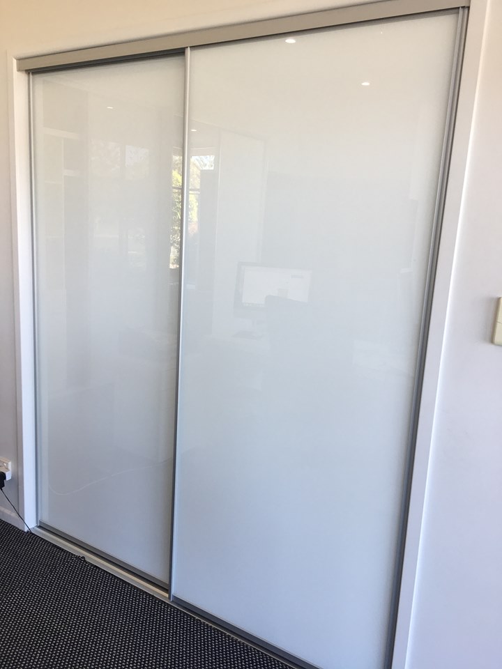 Pacific Wardrobes and Glass white glass wardrobe mat silver
